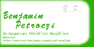 benjamin petroczi business card